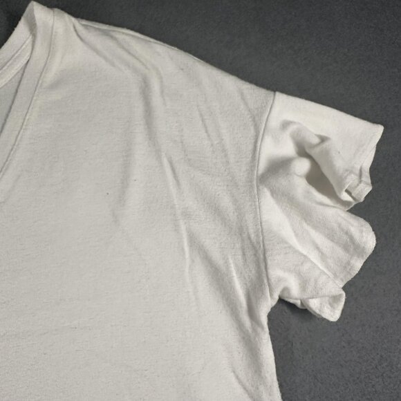 A New Day Shirt Womens Large White Ruffle Sleeve V Neck Soft Tee Top Terry Cloth - Picture 4 of 8